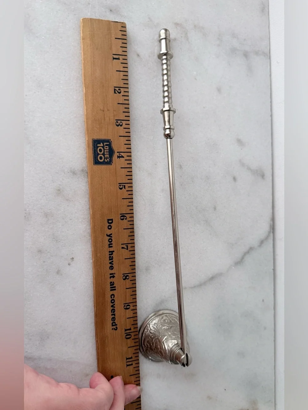Ornate Silver Tone Candle Snuffer vintage